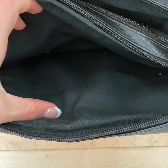 Vintage 90s Maggie Lawrence Patchwork Leather Crossbody Bag Boho Shoulder Purse - Picture 3 of 10